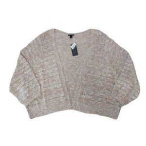 Torrid 4 Tan Lacey Pointelle Cotton Knit Shrug 4X